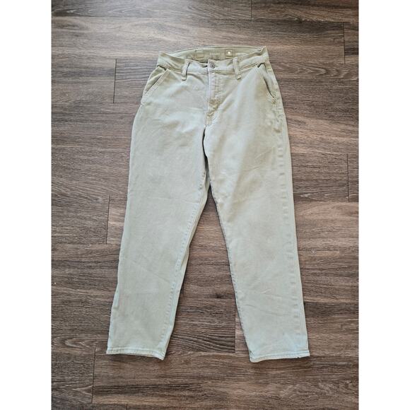 Old Navy Curvy Extra High Rise Sky Hi Straight Pants Women’s 8 Beige Utility - Picture 2 of 11